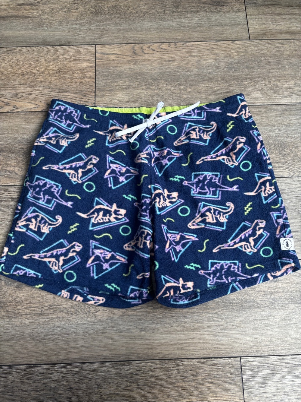 Men’s Chubbies Fleece Lounge Pajama Shorts 5.5” Dino Dinosaur Blue Sz XL